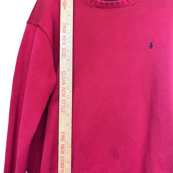 Vintage Polo by‎ Ralph Lauren Classic Red Crewneck Knit Sweater, Sz L - Picture 4 of 5
